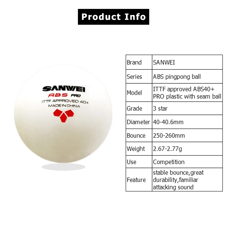 6pcs/box New Material SANWEI A - Table Tennis Olympics recension och pris